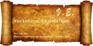 Vertetics Erzsébet névjegykártya
