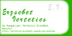 erzsebet vertetics business card