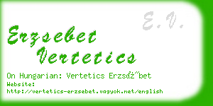 erzsebet vertetics business card